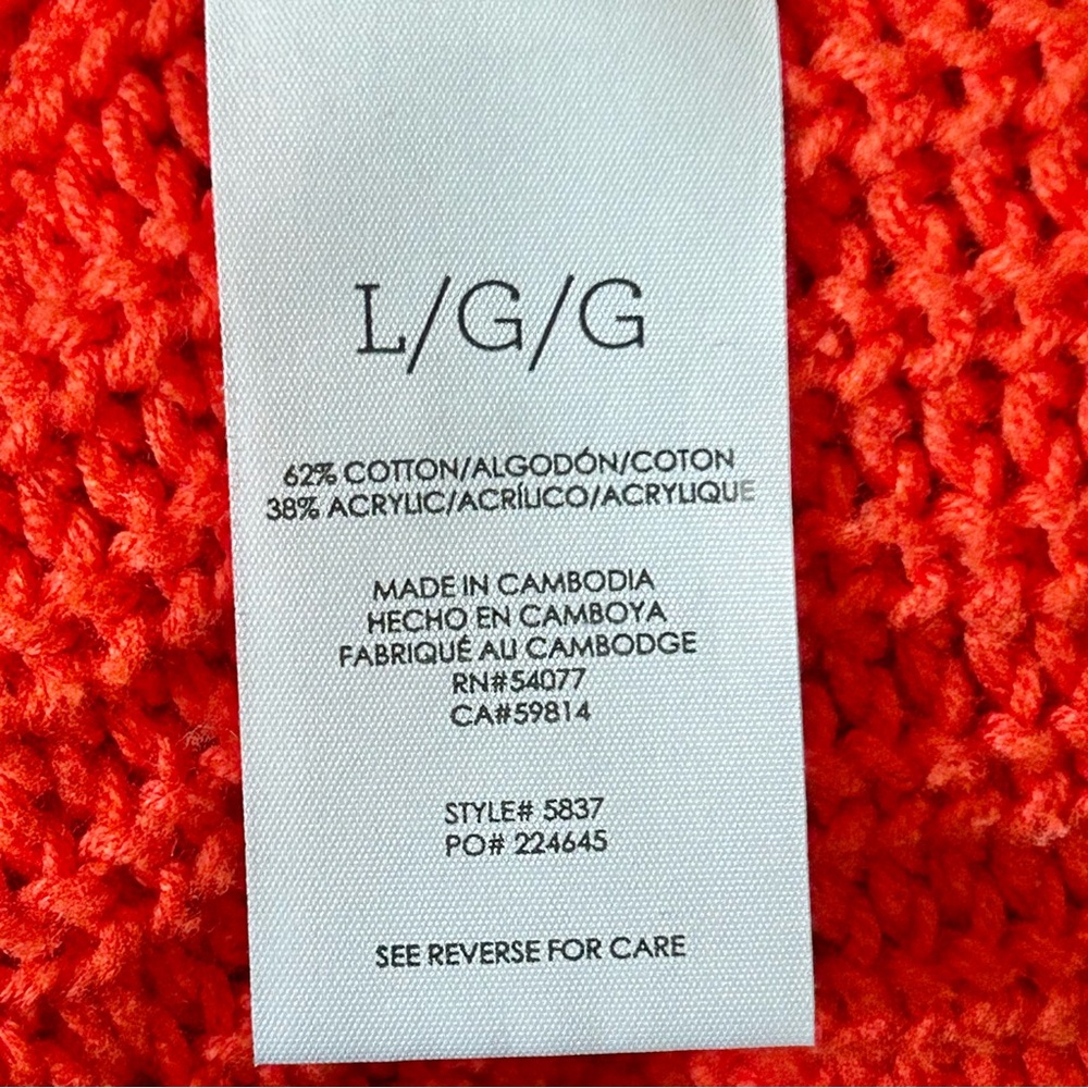 Cabi Ruby Pullover Knit Top Size Large Red Orange… - image 6